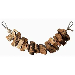 Kork-Deko Kork-Deko Schaukel für Vögel zum Knabbern aus Korkrinde | 40cm | Spielzeug für Vögel | Naturmaterial Kork | nachhaltig – Produktbild 1 von 1