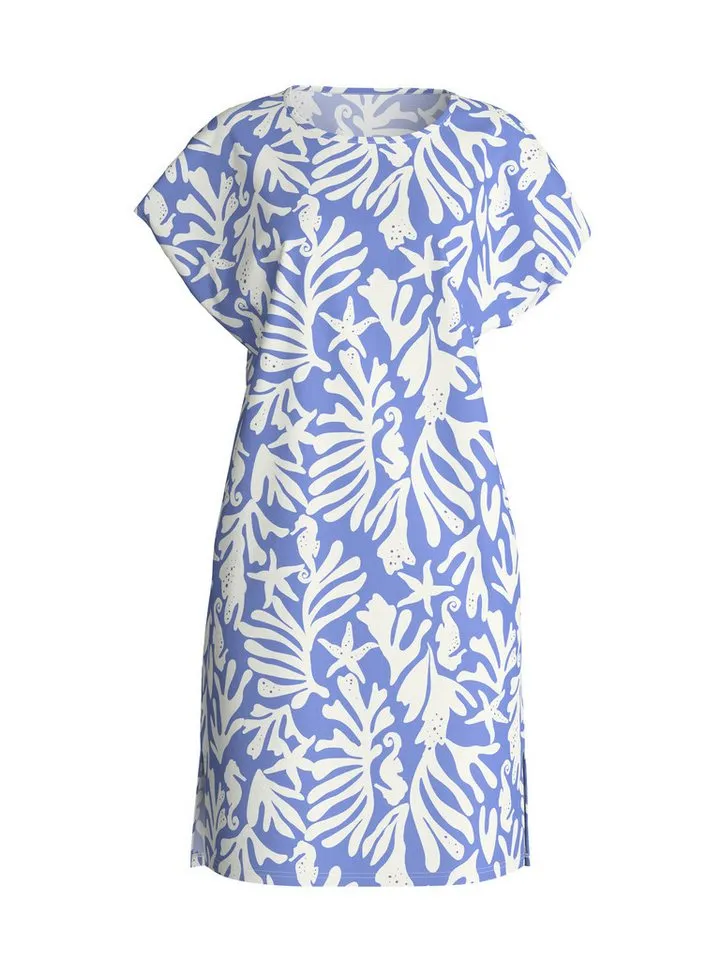 CALIDA CALIDA Nachthemd Cotton Special Damen (1-tlg) 95cm Länge, weich, gerader Schnitt, Blau, – Produktbild 2 von 4