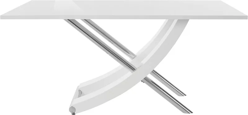 OTTO home Esstisch Kaleo, Hochglanz, mit Chromabsetzen, Breite 160 cm, Weiß, – Produktbild 4 von 5