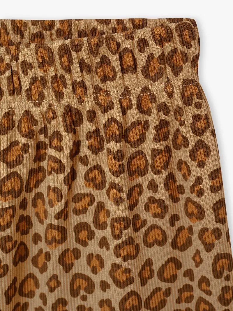 Vertbaudet Hose aus Rippjersey Mädchen, Karamell leo, – Produktbild 2 von 3