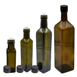 mikken mikken 2er Set Ölflaschen 100 ml - 1000 ml mit Ausgießer braune / grüne Glasflasche mit Dosierer Dosierflasche inkl. 2 Etiketten – Produktbild 1 von 1