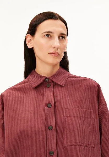 ARMEDANGELS ARMEDANGELS NALAANI CORDUROY Damen Bluse aus Bio-Baumwoll Mix, Velvet ember, – Produktbild 3 von 4