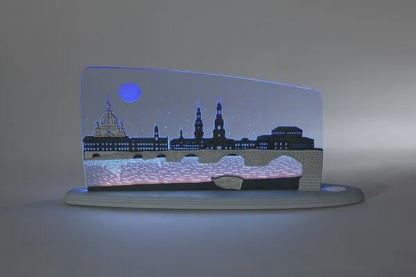 Weigla® Holzkunst Weigla® Holzkunst Die Motivleuchte „Dresden bei Nacht“ 3 D Effect – Produktbild 2 von 2