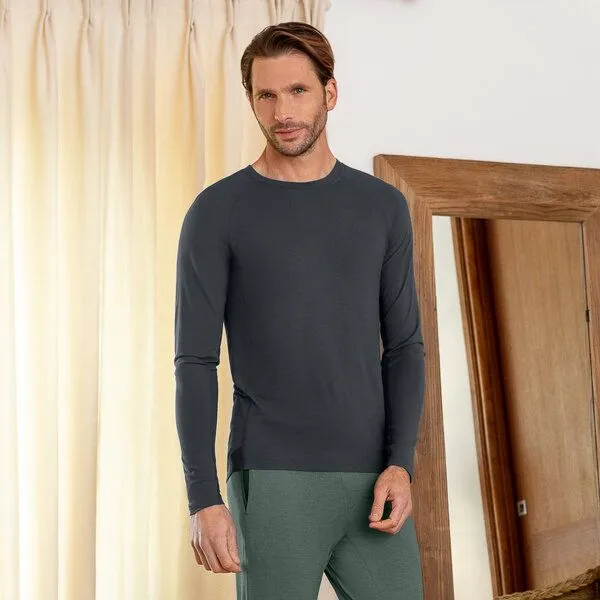 Dagsmejan Dagsmejan Herren Sleep Langarmshirt Balance, Deep grey, – Produktbild 1 von 4