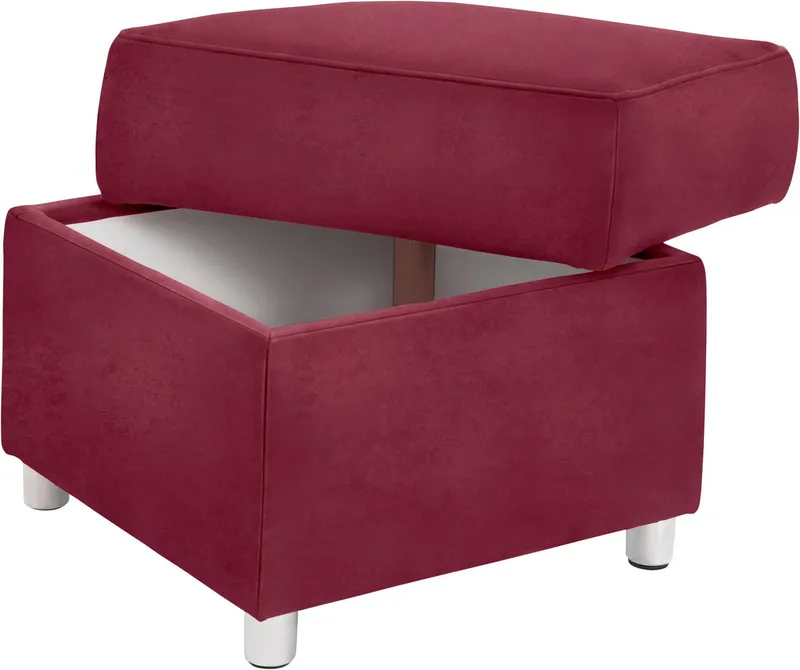 sit&more Hocker Sonoma, mit Stauraumfach, Rot, – Produktbild 1 von 5