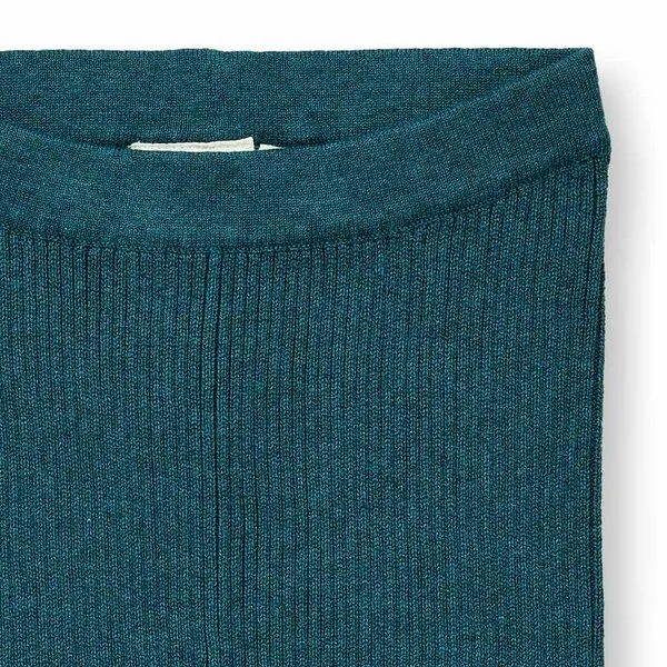 Sense Organics Sense Organics Kinder Strickleggings, Modell YUMA, Dunkelgrün melange, – Produktbild 2 von 3