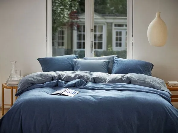 Yumeko Bettwäsche “Yumeko” aus Velvet Flanell, Denim blue, – Produktbild 1 von 4