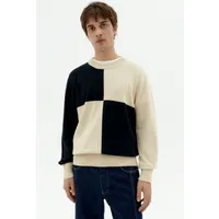 thinking mu Thinking MU Herren vegan Strickpullover Khem Schwarz & Beige – Produktbild 1 von 1