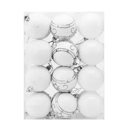 Casaria® Weihnachtskugeln Weiß 24 tlg in matt glänzend & glitzernd – Produktbild 1 von 1