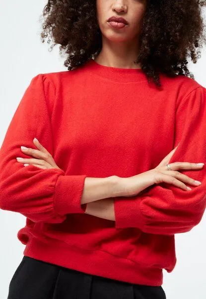 Givn Berlin Givn Berlin Sweater GBCLOUDY aus recycelter Baumwolle mit Puffärmeln, Racing red, – Produktbild 4 von 4