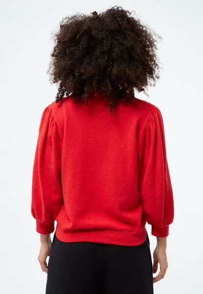 Givn Berlin Givn Berlin Sweater GBCLOUDY aus recycelter Baumwolle mit Puffärmeln, Racing red, – Produktbild 3 von 4