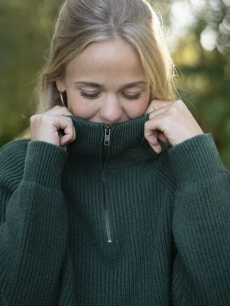 FUXBAU FUXBAU Frauen Merino Troyer, Grün, – Produktbild 2 von 4