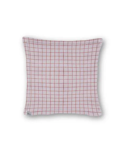 Hutch&Putch Hutch&Putch Musselin Sofakissenbezug - Kissenbezug - Zierkissen - aus 100% Bio-Baumwolle - Handmade in Germany, Rosa karo, – Produktbild 1 von 4