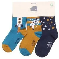 Walkiddy Kinder Socken Bio-Baumwolle Walkiddy „Maritim“ Dunkelblau, GOTS zertifiziert, weiche Strümpfe mit maritimem Print, hautfreundlich, elastisch, ideale Alltags-Socken für Jungen & Mädchen, passend zu Jeans, Shorts und Freizeitlooks – Produktbild 1 von 1