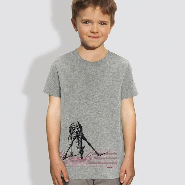 little kiwi little kiwi Kinder T-Shirt, "In der Savanne", Grau - heather grey, – Produktbild 1 von 1