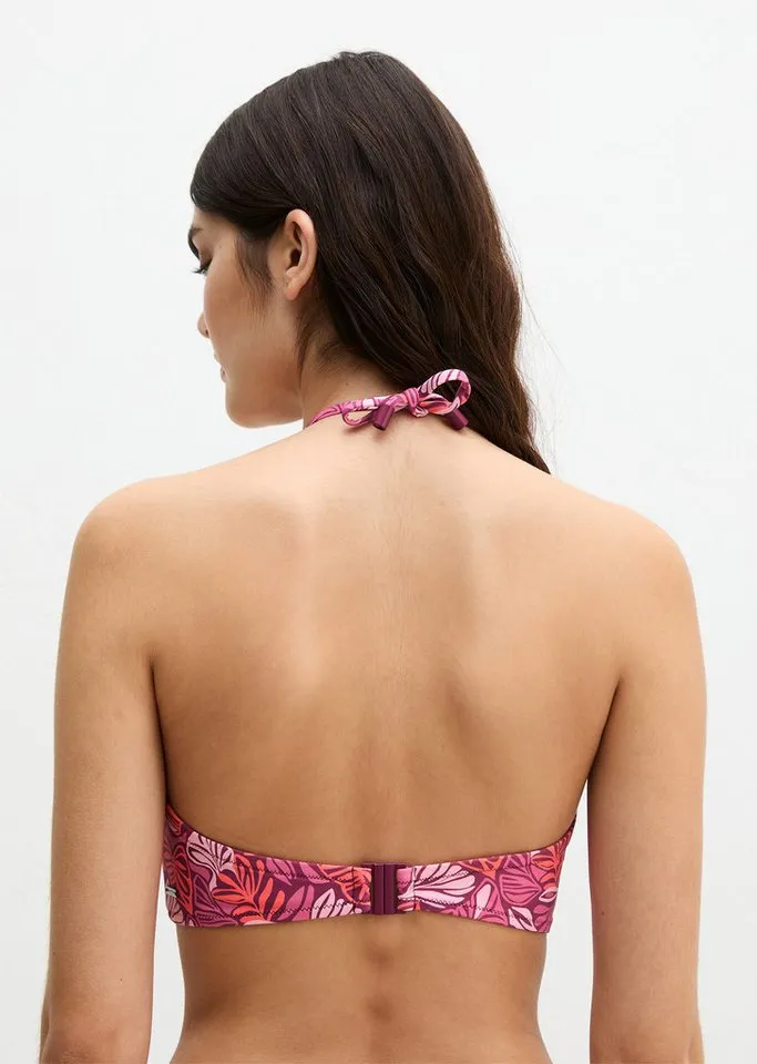 Marc O'Polo Marc O'Polo Bandeau-Bikini-Top Abstract Leaf AOP, Rot, – Produktbild 4 von 4