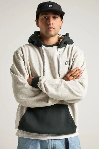 Trendsplant Trendsplant The Hooded Oversized Sweatshirt Warm Heather Grey/Scarab, Grau, – Produktbild 3 von 4
