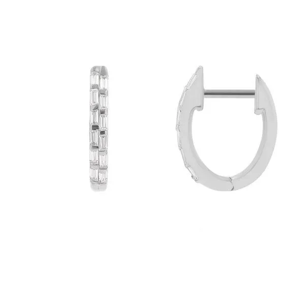 Eppi Eppi Runde Ohrringe mit Lab Grown Diamanten in Baguette-Form Hamish, Weiss, – Produktbild 3 von 4