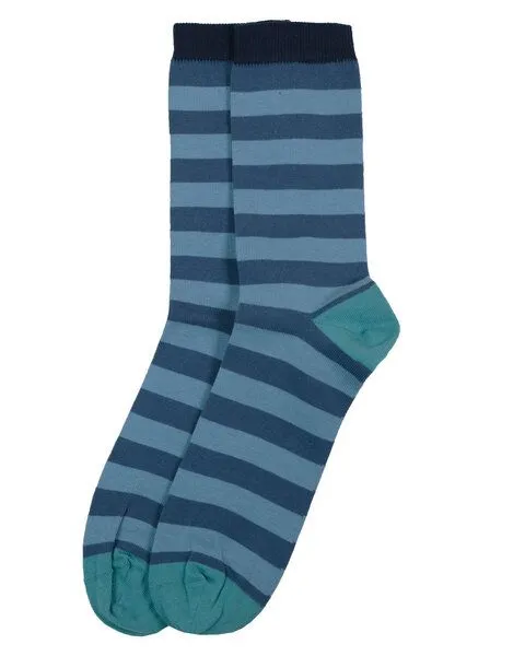 grödo Grödo Socken Blockringel Bio Baumwolle Elasthan, Marine-denim-jeansblau-getscher, – Produktbild 1 von 1