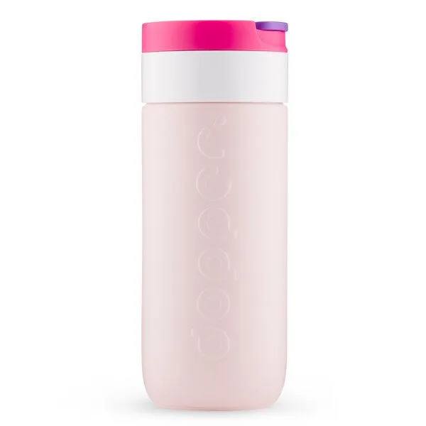 Dopper Dopper Thermobecher Travel Mug 300ml, 400ml - Auflaufsicher, kohlensäurehaltige Getränke, 6 Stunden warm / 20 kalt, Berry pink (rosa), – Produktbild 1 von 4
