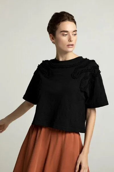 Lovjoi Lovjoi Damen T-Shirt MEXINE aus 100% Biobaumwolle, Black (schwarz), – Produktbild 2 von 4