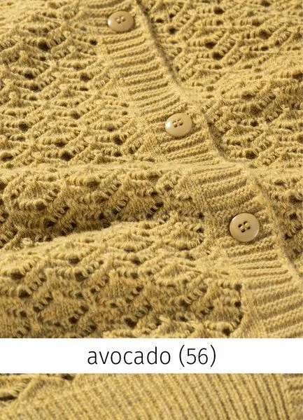 Heidekönigin Heidekönigin Ajourjacke - GOTS, Avocado, – Produktbild 3 von 4