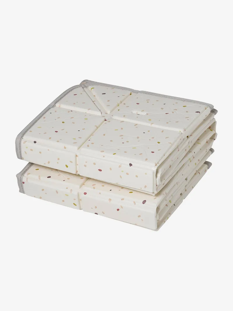Vertbaudet Wendbarer und faltbarer Spielteppich mit Bällen, Beige, – Produktbild 3 von 3