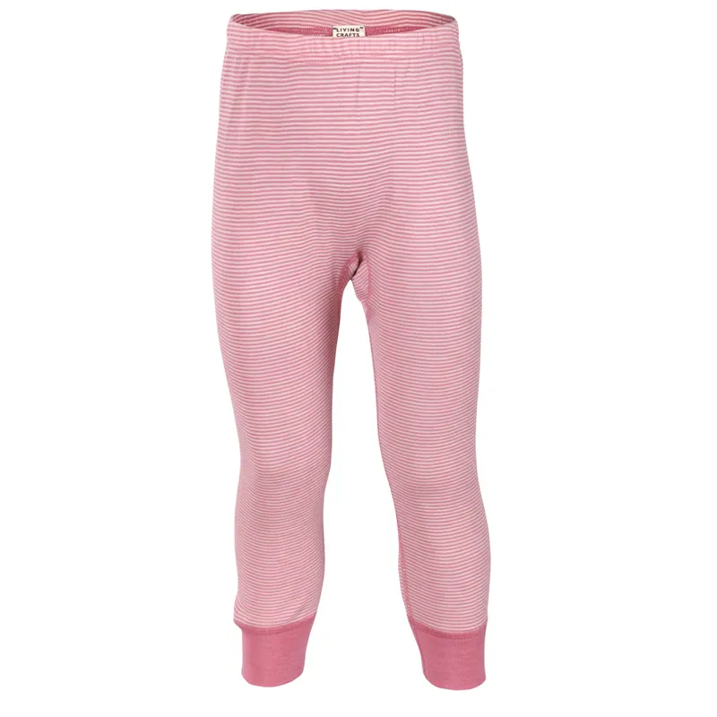 Living Crafts LIVING CRAFTS - Kinder Lange Unterhose - Gestreift (70% Bio-Wolle; 30% Seide), Nachhaltige Mode, Bio Bekleidung, Gestreift, – Produktbild 1 von 1