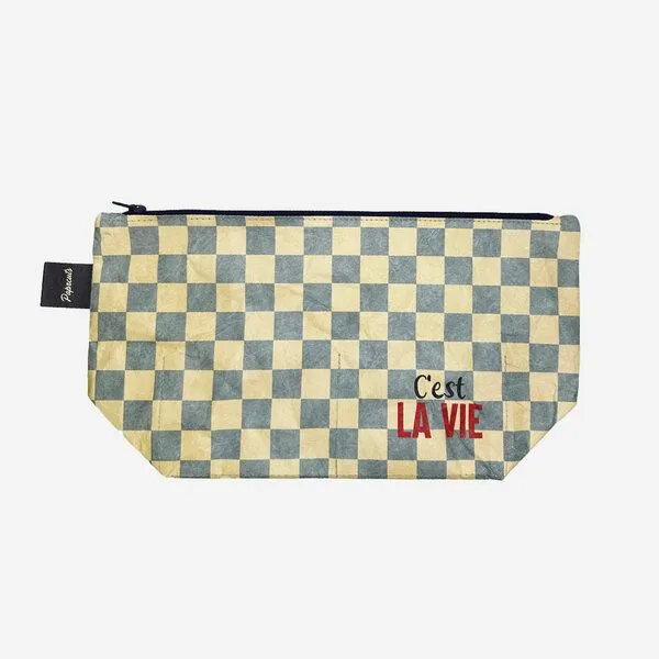 paprcuts paprcuts Kulturbeutel, C'est la vie (beige blau), – Produktbild 3 von 4