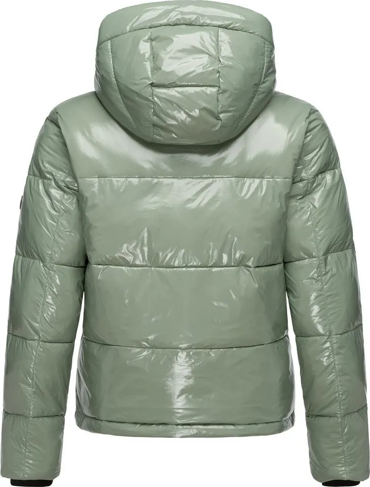 ragwear ragwear Steppjacke Roobie super stylische, gänzende Damen Winterjacke, Grau|grün, – Produktbild 1 von 5