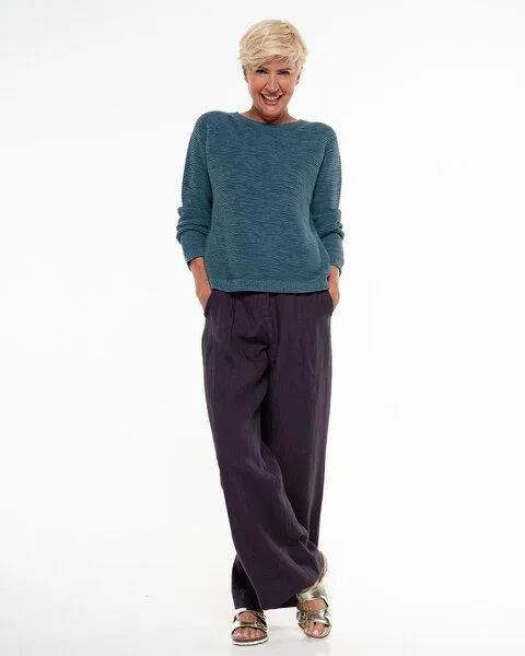 Alma & Lovis Alma & Lovis Leichter Strickpullover aus Organic Cotton | Seamless Knit Sweater, Sea (blau), – Produktbild 2 von 2