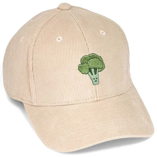 LIGARTI Bestickte Cord Cap – Brokkoli – LIGARTI Tiermanufaktur, Sand, – Produktbild 1 von 4