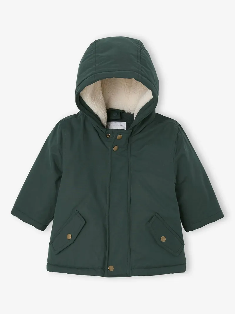 Vertbaudet Baby 3-in-1 Winterjacke mit Fellweste n, Tannengrün, – Produktbild 3 von 4
