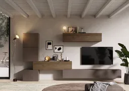 Home affaire Wohnwand Infinity, 7tlg. Breite 340 cm, Höhe variabel, Schrankwand, Anbauwand, (7-St), (Lowboard hängend 2tlg., 2x Hängeschr., 2x Hängewürfel, Würfel-Elem) – Produktbild 1 von 1