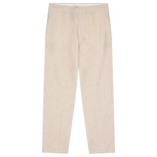 KnowledgeCotton Apparel KnowledgeCotton Apparel Leinen-Hose CHUCK, Yarndyed light feather gray, – Produktbild 1 von 4