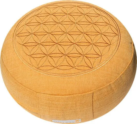 Happy Soul Happy Soul Meditationskissen Leinen Baumwolle, Orange, – Produktbild 2 von 4