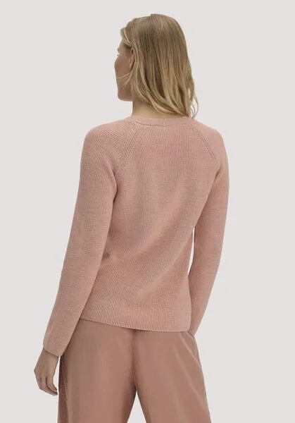 hessnatur hessnatur Strick Pullover Regular aus reiner Bio-Baumwolle, Rosé, – Produktbild 2 von 4