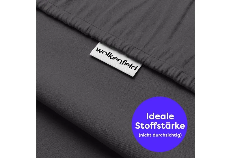 Wolkenfeld Spannbettlaken Boxspringbett Bettlaken - Spannbetttuch für Matratzen bis 40cm, Jersey, Gummizug: rundum, (1 Stück), Elastisch & Rutschfest: 90x200, 140x200, 160x200, 180x200 & Übergrößen, Grau, – Produktbild 1 von 7