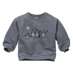 People Wear Organic People Wear Organic Sweat Pullover, blau mélange, "Pinguine", Bio-Baumwolle – Produktbild 1 von 1