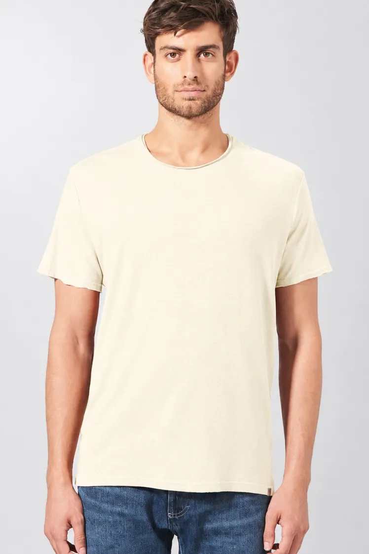 HempAge Hempage Herren vegan T-Shirt Timeless Basic In Cremefarben, Weiß, – Produktbild 2 von 2