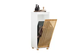 SoBuy Wäscheschrank BZR126, Badezimmerschrank mit Wäschekorb Badmöbel Badezimmer Badschrank mit Wäschesack Wäschetruhe Wäschesammler Wäschekorb – Produktbild 1 von 1