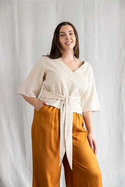Jyoti - Fair Works Jyoti - Fair Works Baumwoll Bluse Vasanta, Karo, – Produktbild 1 von 4