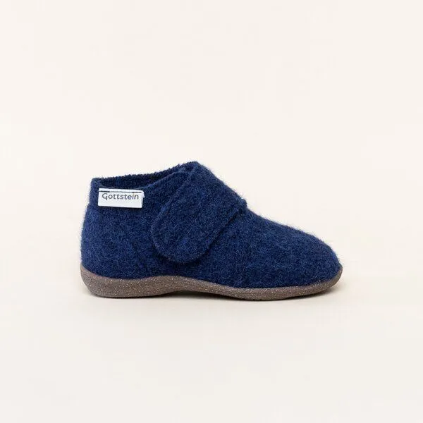 Gottstein Gottstein Kinder-Hausschuh Alpine Racer RU für Jungen & Mädchen aus 100% Schurwolle, Jeansblau, – Produktbild 3 von 4