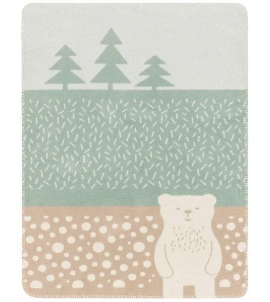 david fussenegger david fussenegger Babydecke Velours "Bärenwald" 75 x 100, aus Recycling-Baumwolle, Grün, – Produktbild 1 von 4