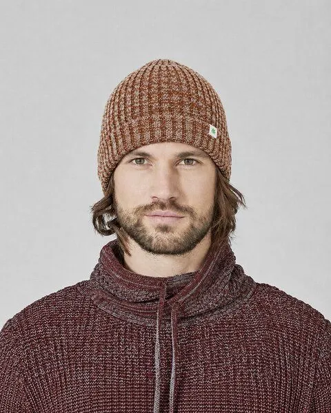 HempAge HempAge Strickmütze Hanf/Bio-Baumwolle, Almond/grey, – Produktbild 1 von 3