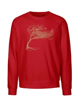 Peaces.bio - handbedruckte Biomode Peaces.bio - handbedruckte Biomode Bio Damen-Sweatshirt Loose Fit Windy Tree – Produktbild 1 von 1
