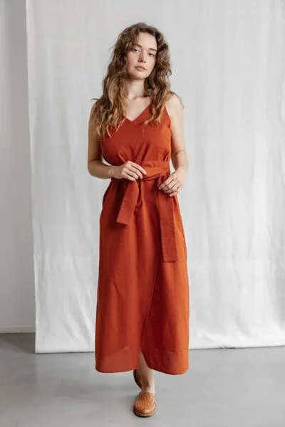 Jyoti - Fair Works Jyoti - Fair Works Bio-Baumwoll Kleid Agnila, Terracotta, – Produktbild 1 von 4