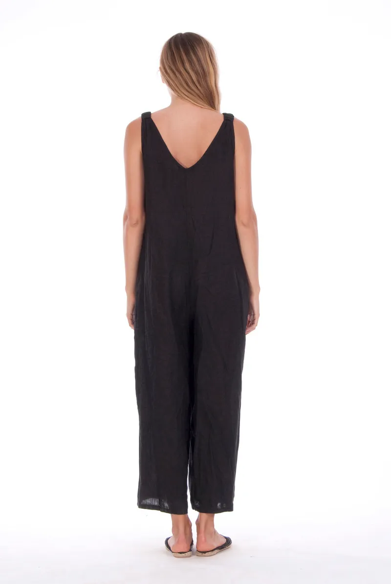 RAVENS VIEW IBIZA RAVENS VIEW IBIZA Damen vegan Jumpsuit Menorca Schwarz, Schwarz, – Produktbild 1 von 2