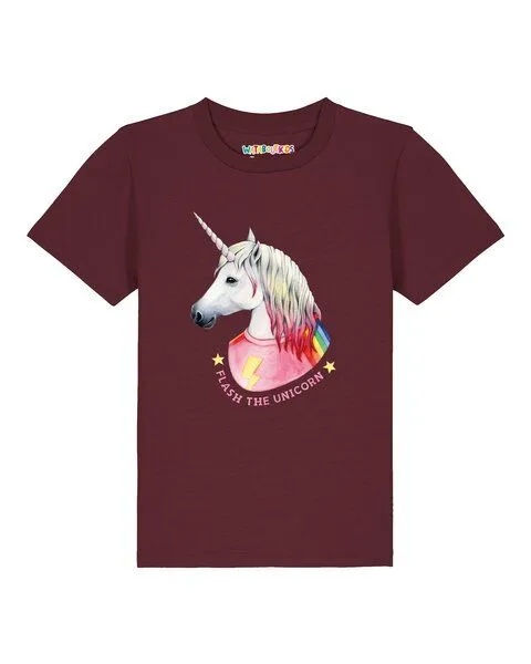watabout.kids watabout.kids T-Shirt Kinder Flash, the unicorn, Burgundy, – Produktbild 1 von 2