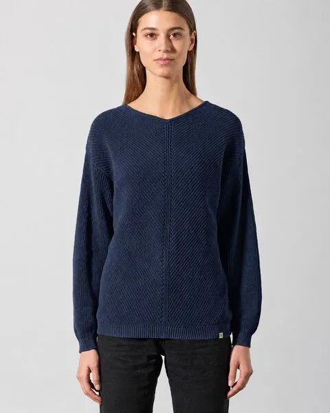 HempAge HempAge Zeitloser Pullover Hanf/Biobaumwolle, Navy (blau), – Produktbild 2 von 4